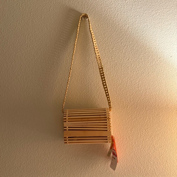 Handbags - Elegant Tan Wooden Women Bag